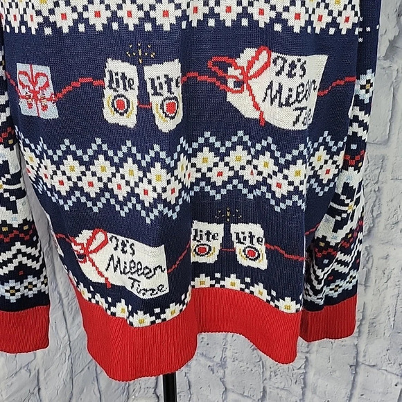 MILLER BREWING COMPANY Men's Christmas Sweater Size XXL - Picture 3 of 8